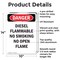 Signmission Diesel Flammable No Smoking No Danger Sign, Aluminum, 10in W x 14in L, 2PK OS-2PACK-DS-A-1014-V-2363 - alternate 6